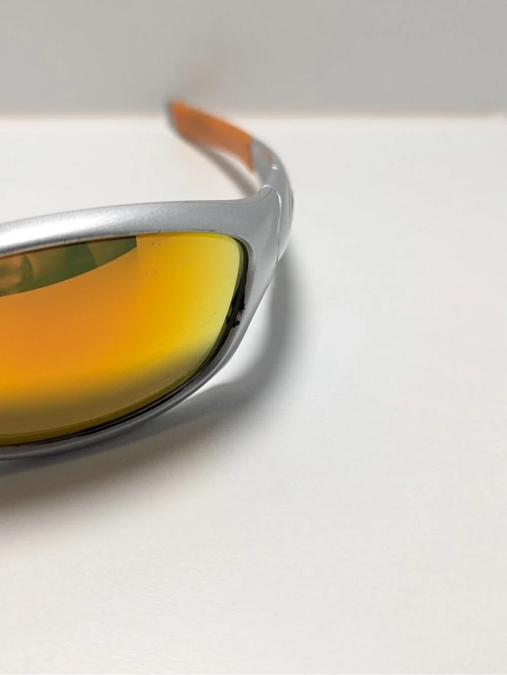Oakley Straight 04-331 Fire Iridium Lens Silver Wrap Men's Sunglasses 61-18-135